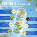 Gaba Supplements 750Mg With L Theanine, 5Htp, Ashwagandha, Lemon Balm, Ginkgo Biloba, Omega-3, 10 In 1 Gaba Calm Capsules For Sleep, Relaxation, Focus, Mood Support, Cortisol Balance - 90Ct