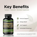 Gade Nutrition Turmeric Quercetin With Bromelain Supplement | Supplement In Capsules For Immune Support, Allergy Relief, Joint Support | Non-Gmo, Gluten-Free, Made In Usa