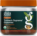 Gaia Herbs Turmeric Supreme Extra Strength Gummies - Supports Swelling Relief To Help Maintain An Active Lifestyle - Lemon Ginger Flavor - 60 Vegan Organic Gummies (20-Day Supply)