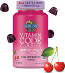 Garden Of Life Vitamin Code WomenS Multivitamin Gummy With Iron: Folate, Biotin, D3 & B12 For Hair, Skin & Nails + Probiotics For Immune Health & Digestion, Non-Gmo, Gluten-Free, 90 Cherry Gummies
