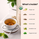 Gardenika Organic Digestive Loose Leaf Tea, Stomach Ease Herbal Caffeine-Free Leaves, Ayurvedic Blend With Dandelion Root, Ginger, Peppermint, Licorice  4 Oz