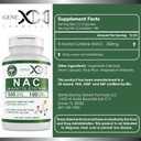 Genex Formulas Nac 500Mg (100 Capsules) N-Acetyl Cysteine, Supports Liver Health - Non-Gmo, Gluten Free, Vegan (3 Month Supply)