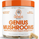 Genius Mushroom Supplement - Full-Spectrum LionS Mane, Cordyceps, Reishi -Daily Brain Nootropic For Energy, Focus, Memory & Overall Wellness - 90 Capsules  Organic For Mental Clarity & Performance