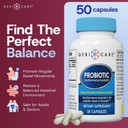 Gericare S. Boulardii Probiotic Saccharomyces Boulardii - Probiotics For Digestive Health For Women & Men - 500Mg - Compare To The Active Ingredient In Florastor Probiotic Gut Formula (50 Capsules)