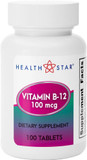 Gericare Vitamin B-12 100Mcg Tablets  Promotes Energy, Cognitive Function & Nervous System Support  Trusted Supplement For Daily Wellness  100 Count