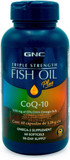 Gnc Triple Strength Fish Oil Plus Coq10 Omega 3 Supplement, 1000Mg Epa And Dha, 100Mg Coq10, Heart And Circulatory Health, Plus Skin, Joint, Brain, And Eye, Coated To Control Fishy Burps, 30 Servings