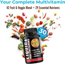Grab The Gold Liquid Multivitamin Capsules - Fast Absorption, Energy Boost - 42 Fruits & Veggies, Good Source Of Iron, Antioxidants
