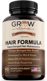 Grow Vitamin All In One Hair Formula For Men & Women - Advanced Hair Formula Includes Biotin, Saw Palmetto, Dht Blocker & Trace Minerals - Hair Supplement For Hair, Skin & Nails - 90 Capsules
