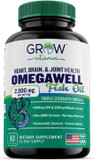 Grow Vitamin Triple Strength Omega 3 Fish Oil, 800 Mg Epa 600 Dha Supplement For Heart, Brain & Immune Support, Absorbable Triple Strength, Sustainably Sourced - Mini Softgels - 30 Day Supply