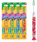 Gum Crayola Timer Light Toothbrush For Kids, Soft Bristles, Suction Cup Base, Children & Toddler Toothbrush 3 Year Old + (4Pk)