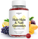 Hair Skin And Nails Vitamins, 6000 Mcg Biotin Gummies W/Collagen, Passion Fruit Flavored Hair Vitamins, Gluten Free Collagen Supplements (60 Count)