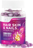 Hair, Skin & Nails Vitamins For Women - Biotin 5000Mcg To Support Hair Growth With Argan Oil, Collagen & Hyaluronic Acid, Beautiful, Stronger Skin, Hair & Nails Vitamin Supplement - 120 Softgels