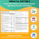 Halal Prenatal Vitamins With Dha And Folic Acid | High Potency 90 Softgels, Keto-Friendly | Vitamin C 120Mg, Dha 250Mg, Folic Acid 800Mg, Epa 90Mg, Biotin & Iodine
