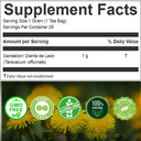 Hanan Dandelion Root Tea 25 Herbal Teabags - Support Kidney Function, Liver Cleanse Detox & Repair, Digestion Tea - Diente De Leon Dandelion Leaves From Peru  Te De Diente De Leon