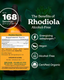 Herb Pharm Certified Organic Rhodiola Root Extract For Energy, Endurance And Stamina, Alcohol-Free Glycerite, 4 Ounce