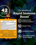 Herb Pharm Organic Rapid Immune Boost: Fast-Absorbing Tincture For Adults, Echinacea Tincture With Goldenseal, Ginger Extract & Elderberry, Immune Support Supplement & Wellness Aid, 2 Oz
