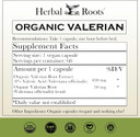 Herbal Roots Pure Organic Valerian Root Capsules - 900 Mg - Non-Habit Forming With No Melatonin, Non-Gmo - 60 Count Vegan Capsules, Herbal Supplement
