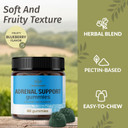 Herbamama Adrenal Support Gummies - Pure Adrenal Complex Supplement For Women With Ashwagandha Root, Rhodiola Rosea & Magnesium - Vegan, Non-Gmo - 60 Pectin-Based Blueberry-Flavored Chews