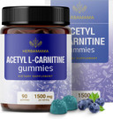Herbamama Alcar Acetyl L-Carnitine 1500Mg Gummies - L Carnitine Supplement For Energy, Focus & Brain Support - Vegan, Non-Gmo - 90 Pectin-Based Blueberry-Flavored Chews