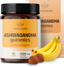 Herbamama Ashwagandha Gummies - 2000Mg Pure Ashwagandha Root With Black Pepper For Calm & Mood Support - Vegan, Non-Gmo Calming Supplements For Adults - 90 Pectin-Based Banana-Flavored Chews