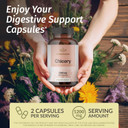 Herbamama Chicory Root Fiber Capsules - 1200Mg Chicory Root Powder For Gut Cleanse & Digestive Support - Vegan, Non-Gmo Inulin Prebiotic Fiber Supplement, 100 Caps