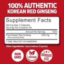 Herbtonics Korean Red Panax Ginseng 1500Mg - Energy Supplement For Peak Performance, Focus & Vitality - High Potency Ginseng Root Extract - 120 Vegan Capsules
