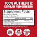 Herbtonics Korean Red Panax Ginseng 1500Mg - Energy Supplement For Peak Performance, Focus & Vitality - High Potency Ginseng Root Extract - 120 Vegan Capsules