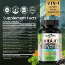 Himalayan Shilajit Capsules For Men & Women, Shilajit 9000Mg Ashwagandha 2000Mg Ginseng 1500Mg Rhodiola Rosea 1000Mg Cordyceps Mushroom 500Mg Ginkgo Biloba 500Mg Turmeric 500Mg