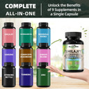 Himalayan Shilajit Capsules For Men & Women, Shilajit 9000Mg Ashwagandha 2000Mg Ginseng 1500Mg Rhodiola Rosea 1000Mg Cordyceps Mushroom 500Mg Ginkgo Biloba 500Mg Turmeric 500Mg