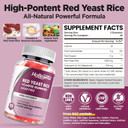 Hollgend Red Yeast Rice With Coq10 Gummies Sugar Free, Organic Red Yeast Rice 2400Mg For Cholesterol Lowering Supplements, Enhanced With Coenzyme Q10 200Mg For Heart Health Support, 60 Counts