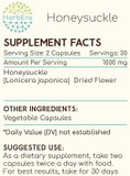 Honeysuckle 60 Capsules, 500 Mg, Honeysuckle (Lonicera Japonica) Dried Flower (60 Capsules)