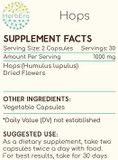 Hops 120 Capsules, 500 Mg, Hops (Humulus Lupulus) Dried Flower (120 Capsules)