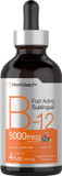 Horbaach B12 Vitamin 5000 Mcg Sublingual | 4 Fl Oz | As Methylcobalamin And Cyanocobalamin | Liquid Vegetarian Drops | Berry Flavor | Non-Gmo & Gluten Free Supplement