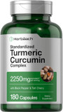 Horbäach Turmeric Curcumin Supplement | 2250Mg | 180 Capsules | With Black Pepper & Tart Cherry | Non-Gmo & Gluten Free