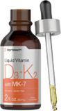 Horbäach Vitamin D3 K2 Liquid Drops | With Mk7 | 2 Fl Oz | Vegetarian, Non-Gmo, Gluten Free Supplement