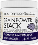 Host Defense Brainpower Stack Powder - Targeted Brain Support Supplement - Powder Mushroom Supplement With Lion'S Mane, Niacin (B3) & Vitamin B12 - Herbal Brain Support - 100G (66 Servings)