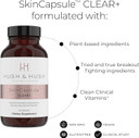 Hush & Hush Skincapsule Clear+, Skin Care Supplement, Vegan, Acne Treatment For Face, Clean Nutraceuticals Supplements That Contains Vitamin A, Turmeric, Dandelion Root, Zinc - 60 Capsules