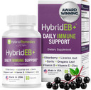 Hybrideb Sambucus Elderberry Immune Support With Vitamin C, Zinc, Vitamin D3 - Antioxidant & Immunity Supplement, 1 Month Supply - 9 In 1 Black Elderberry Kids And Adults - 60 Capsules