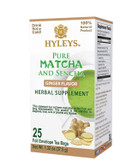 Hyleys Matcha Tea Bags With Ginger - 25 Tea Bags (Japanese Pure Matcha Wellness Green Tea)