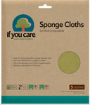 If You Care Sponge Cloths  5 Count  100% Natural Cleaning Rags For Kitchen, Bathroom, Home Countertop Surfaces  Absorbent, Reusable, Machine Washable, Compostable