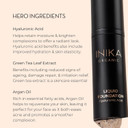 Inika Organic Full Coverage Liquid Foundation Makeup With Hyaluronic Acid And Argan Oil, Vegan And Organic Foundation For Skin Elasticity And Plumpness, Natural Coverage, Cream, 30Ml