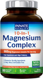 Innate Vitality 10-In-1 Magnesium Complex, 420Mg Elemental Mag Per Serving, 100% Dv, High Potency, Full Spectrum, Non-Gmo, Digestion, Energy Support, 90 Vegan Caps
