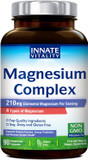 Innate Vitality Magnesium Complex - Magnesium Glycinate, Malate, Citrate, Oxide, 4-In-1 Formula For Energy, Muscles, Bones & Nerves, Vegan & No Gluten, 90 Capsules
