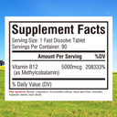 Innate Vitality Vitamin B12 5000Mcg, Sublingual, Vegan Methylcobalamin, Fast Dissolve Tablets, Natural Peach Flavor, Supports Energy Production & Healthy Nervous System, 240 Tablets