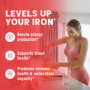 Iron Supplement 65Mg With Vitamin C, Stomach Friendly Carbonyl Iron, High Potency & Absorption, For Healthy Iron & Energy Levels, Supports Red Blood Cell Production, 120 Tablets