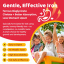 Iron Supplement Gummies For Kids, Kids Multivitamin With Iron Gummies - Zinc, Vitamin B Complex, A, C, D3, B12, Folate For Blood Builder & Energy Support, Iron Deficiency, Vegan Strawberry 60 Gummies
