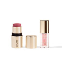 Jouer Blush & Bisous Cheek & Lip Set - Cream Blush - Moisturizing Dry Lip Serum - Clear Lip Oil