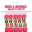Juvia'S Place Reds & Berries Velvety Matte Lipsticks The Reds Perfect Red - Blue Red, Soft-Matte Lipstick, Hydrating, Highly Pigmented, Creamy, Smooth, And Long-Lasting