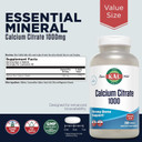 Kal Calcium Citrate 1000Mg, Calcium Supplements For Women And Men, Bone Health, Teeth, Nervous, Muscular & Cardiovascular System Support, Gluten Free And Lab Verified, 80 Servings, 240 Tablets