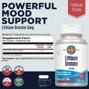 Kal Lithium Orotate 5Mg | Low Serving Of Chelated Lithium Orotate For Bioavailability & Mood Support | In Organic Rice Bran Extract Base | 60 Vegcaps